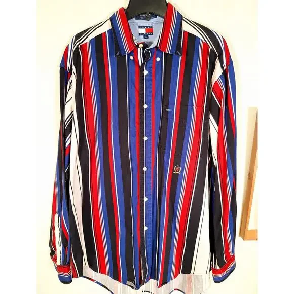 Tommy Hilfiger Men's Button-Up Long-Sleeved Shirt Size Large - Picture 2 of 6
